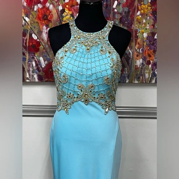 Lucci Lu sky blue formal New with tags #3057 - Picture 3 of 9